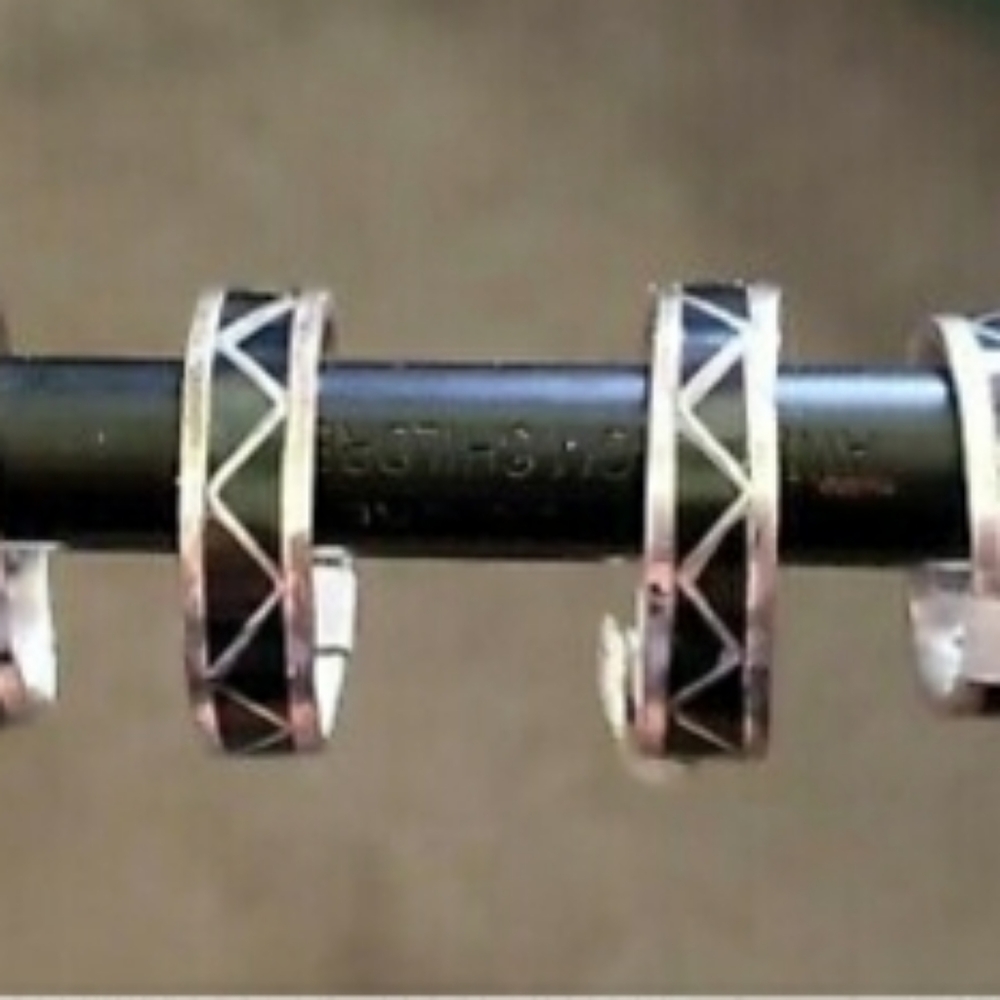 Native American Onyx Inlay  Band Ring